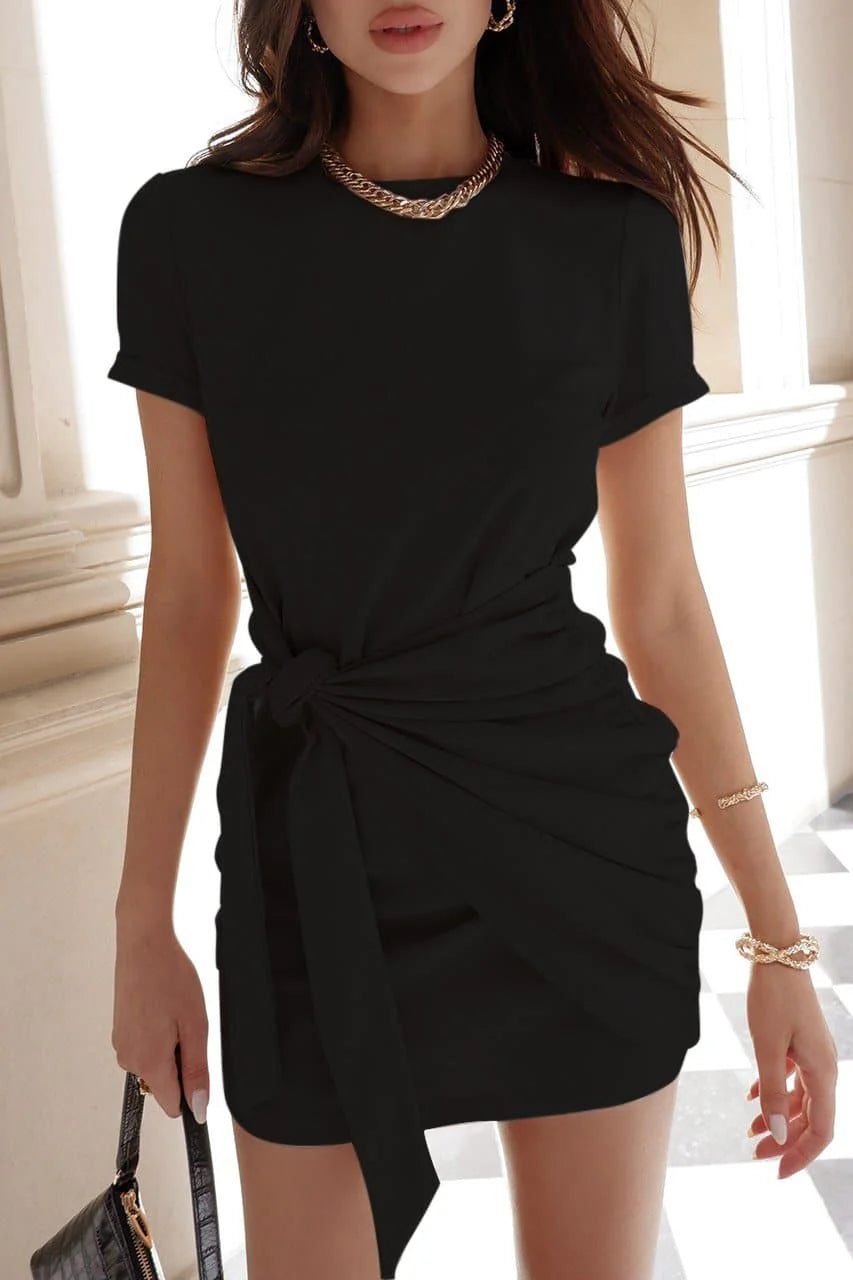 LILIANA SHIRT DRESS - BLACK