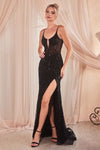 SWIFT SEQUIN FITTED GOWN - SMOKY BLUE CD0220