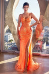SWIFT SEQUIN FITTED GOWN - RED CD0220