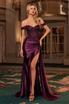 ADALEE LACE FITTED GOWN - EGGPLANT | CD803