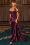 ADALEE LACE FITTED GOWN - EGGPLANT | CD803