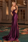 ADALEE LACE FITTED GOWN - EGGPLANT | CD803