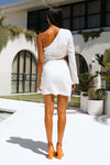 SELINA TIE DRESS - WHITE