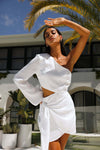 SELINA TIE DRESS - WHITE