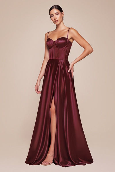 MILA GOWN - BURGUNDY | CD337