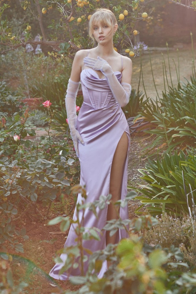 open lace back dress Camilla Fitted Corset Gown