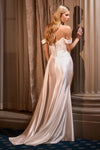 ADALEE LACE FITTED GOWN - OFF WHITE | CD803W