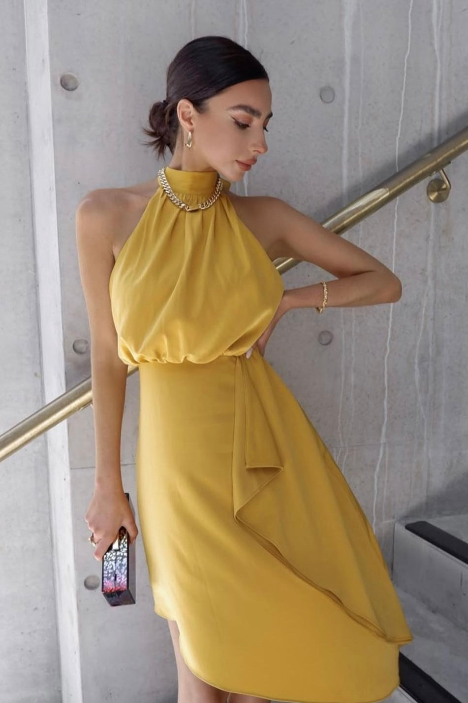 SIENNA DRESS - MUSTARD