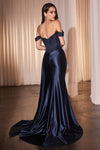 ADALEE LACE FITTED GOWN - NAVY | CD803