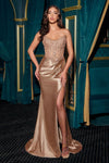 EVA LACE FITTED GOWN - MOCHA GOLD | CC475
