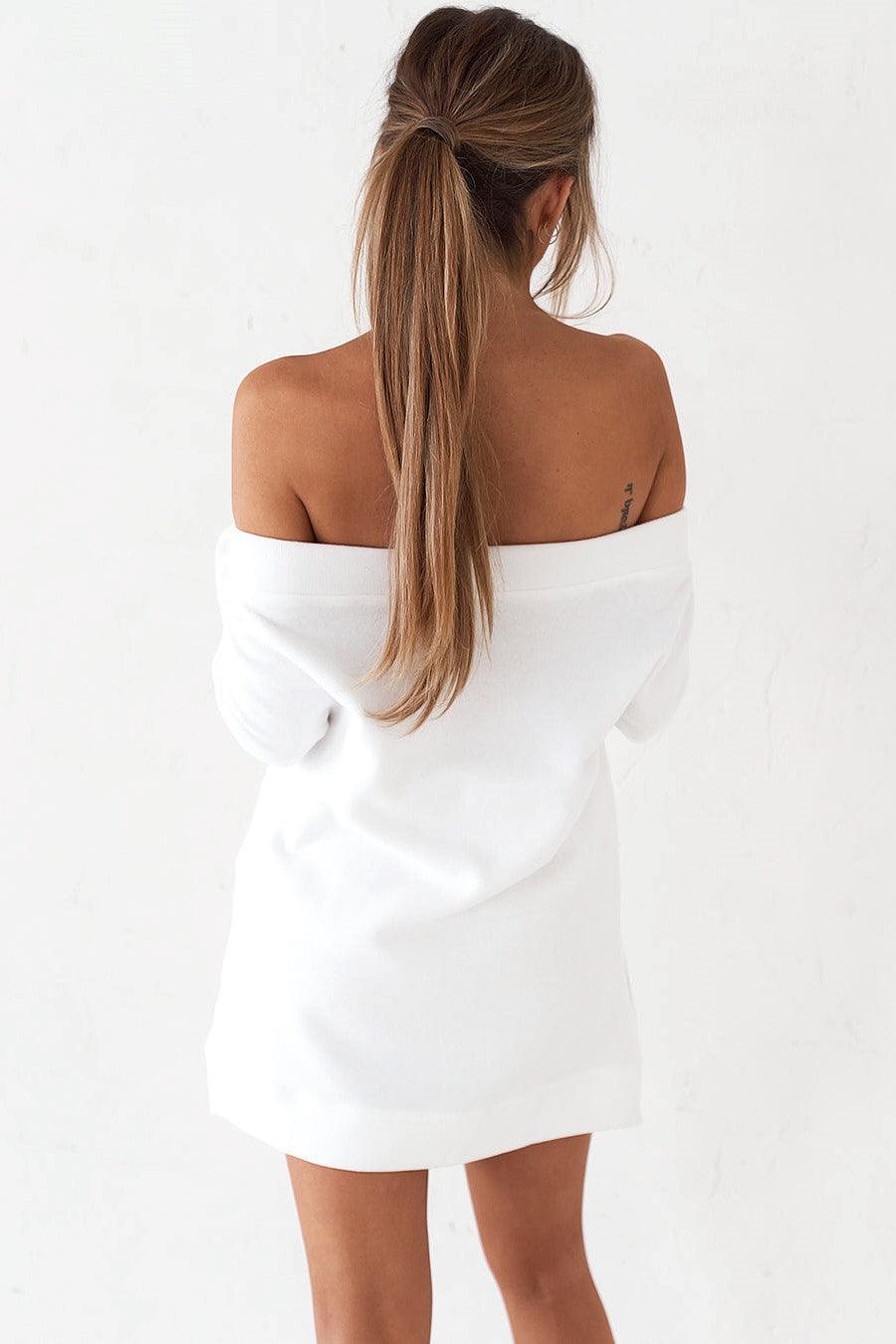 OFF THE SHOULDER MINI - WHITE