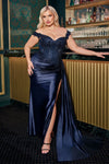 ADALEE LACE FITTED GOWN - NAVY | CD803