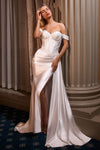 ADALEE LACE FITTED GOWN - OFF WHITE | CD803W
