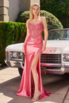 EVA LACE FITTED GOWN - CORAL | CC475