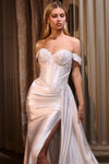 ADALEE LACE FITTED GOWN - OFF WHITE | CD803W