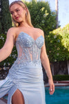 ADA FITTED GOWN - LIGHT BLUE | CM369