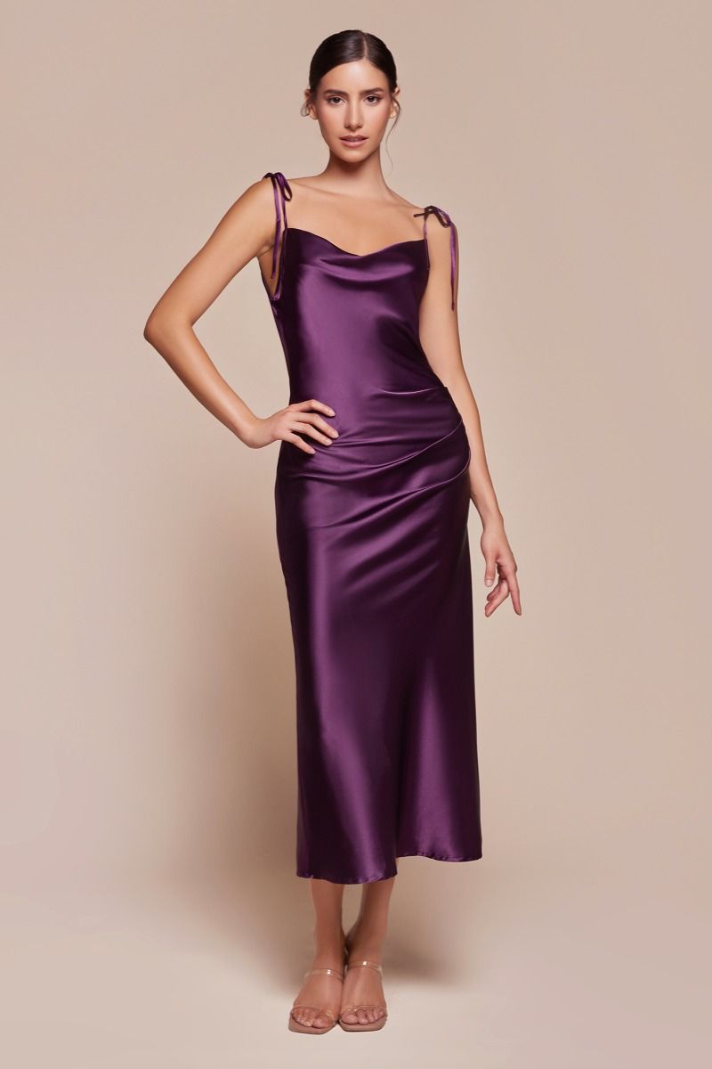 JULIANA DRESS - EGGPLANT BD103