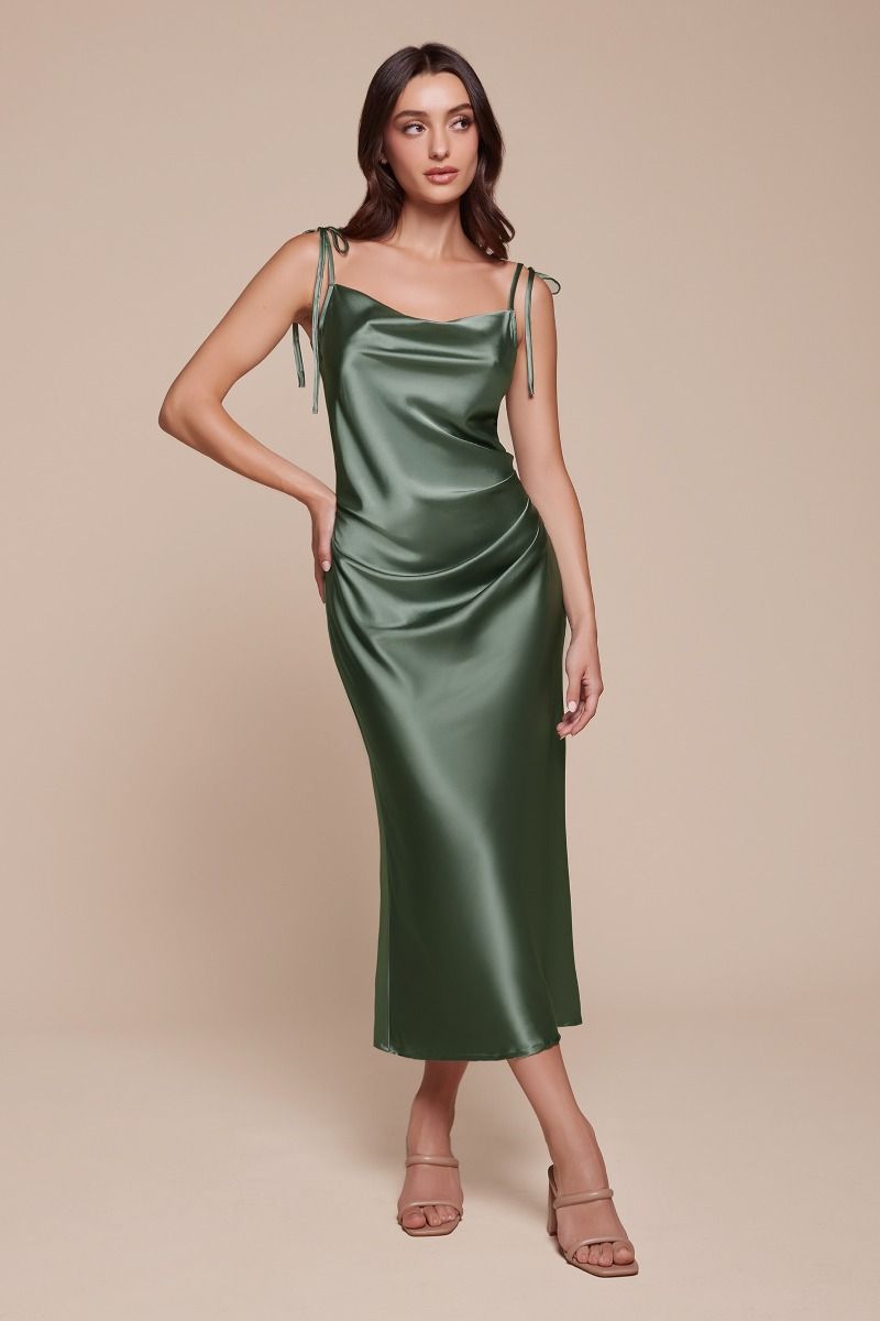 JULIANA DRESS - MOSS GREEN BD103