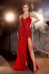 SWIFT SEQUIN FITTED GOWN - SILVER CD0220