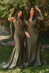 JERSEY SLEEVELESS GOWN -  OLIVE | CD912
