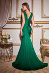 JERSEY SLEEVELESS GOWN -  OLIVE | CD912