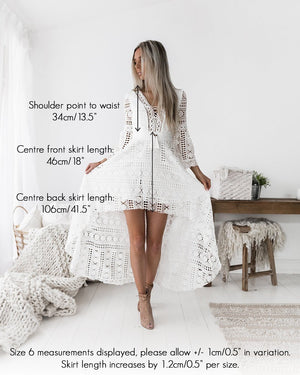 Boho High Low Dress - White Boho High Low Dress - White