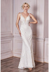 LAYERED LACE MERMAID GOWN CDS403 - WHITE