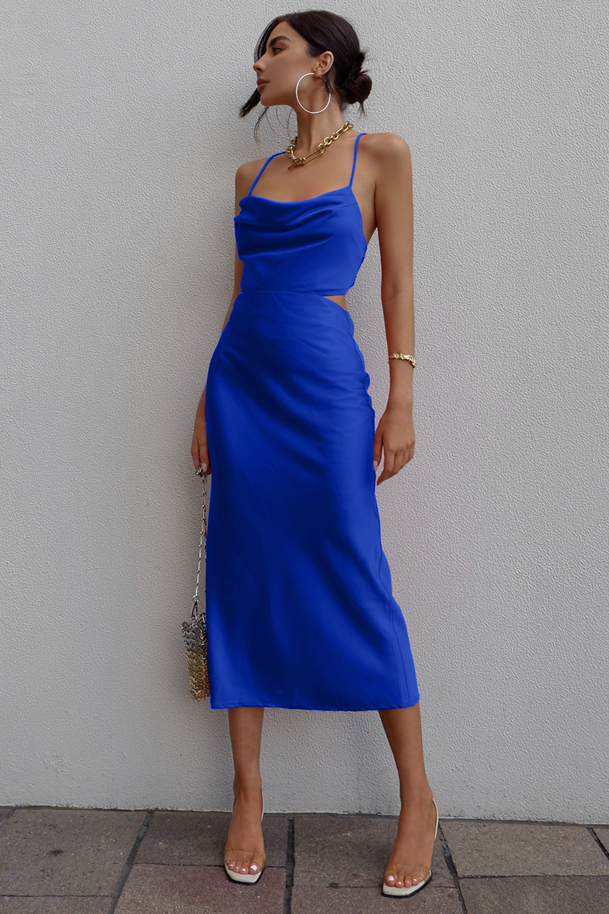 Royal blue slip deals dress