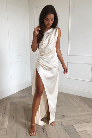 samira dress cream Cocktail Dress Cream One Shoulder Dress Samira Dress Cream Studio Lexi