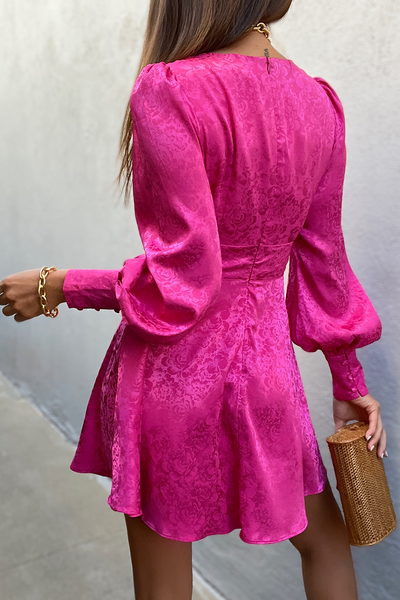 hot pink velvet mini dress ROSIE MINI DRESS
