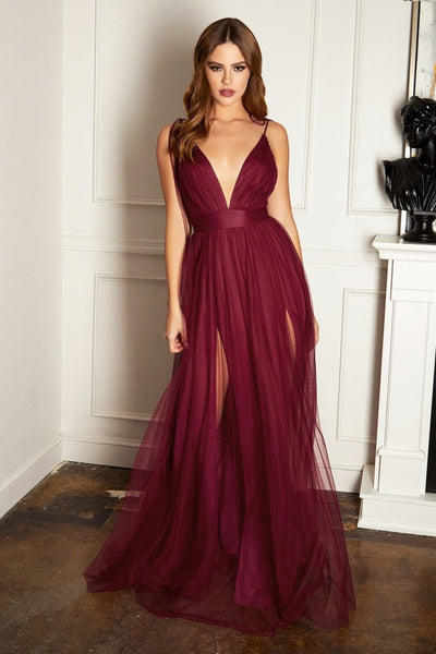 LEENA GOWN - BURGUNDY